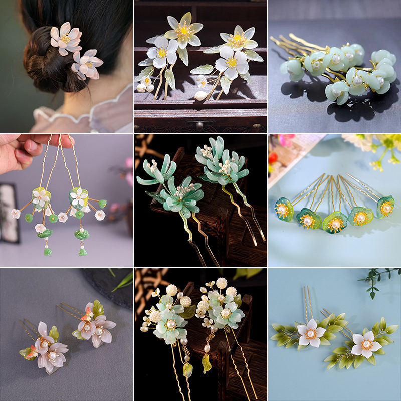1Pair Vintage Hairpin Glazed F - مراجعة Florist Supplies وسعره