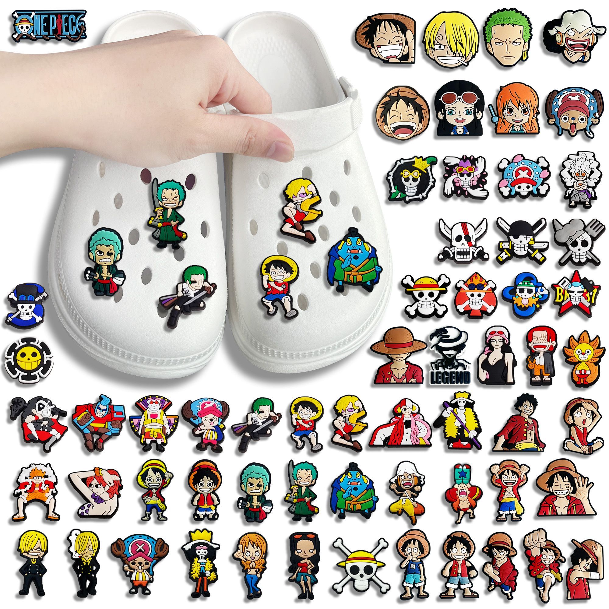 2-30pcs One Piece Luffy Crocs  - مراجعة Florist Supplies وسعره