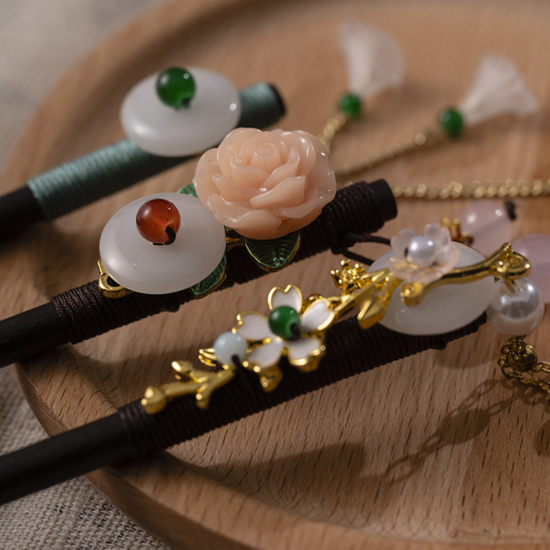 1Pc Wooden Hairpin Headdress f - مراجعة Florist Supplies وسعره