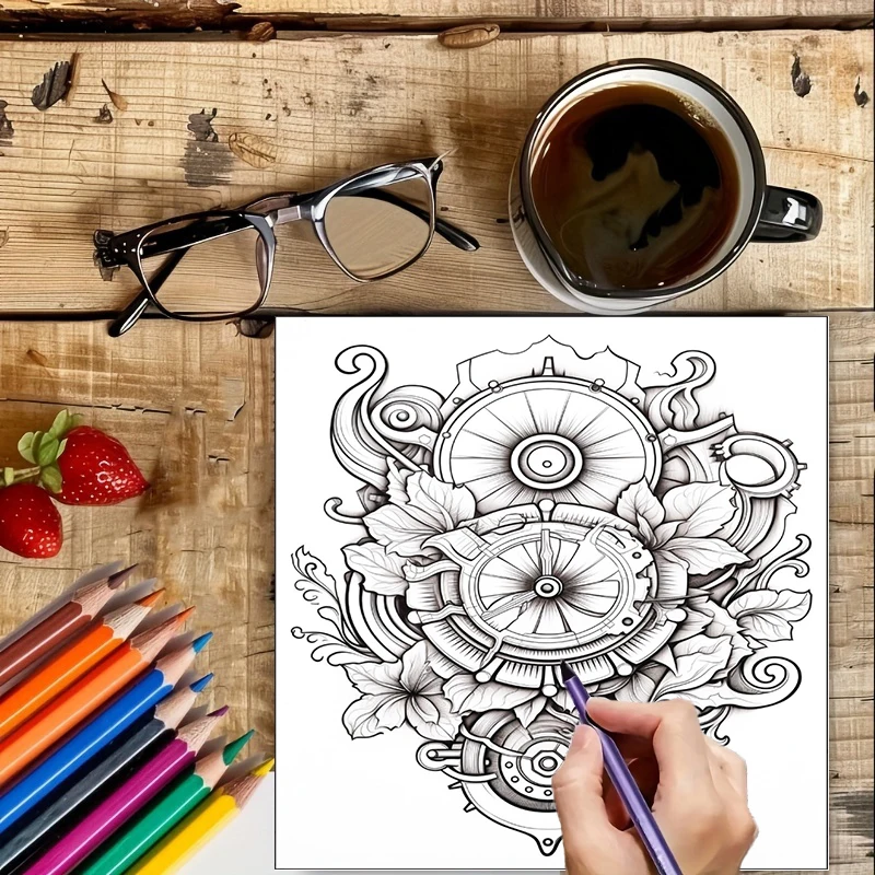 Coloring Book Steampunk Flower - مراجعة Flower Supplies وسعره