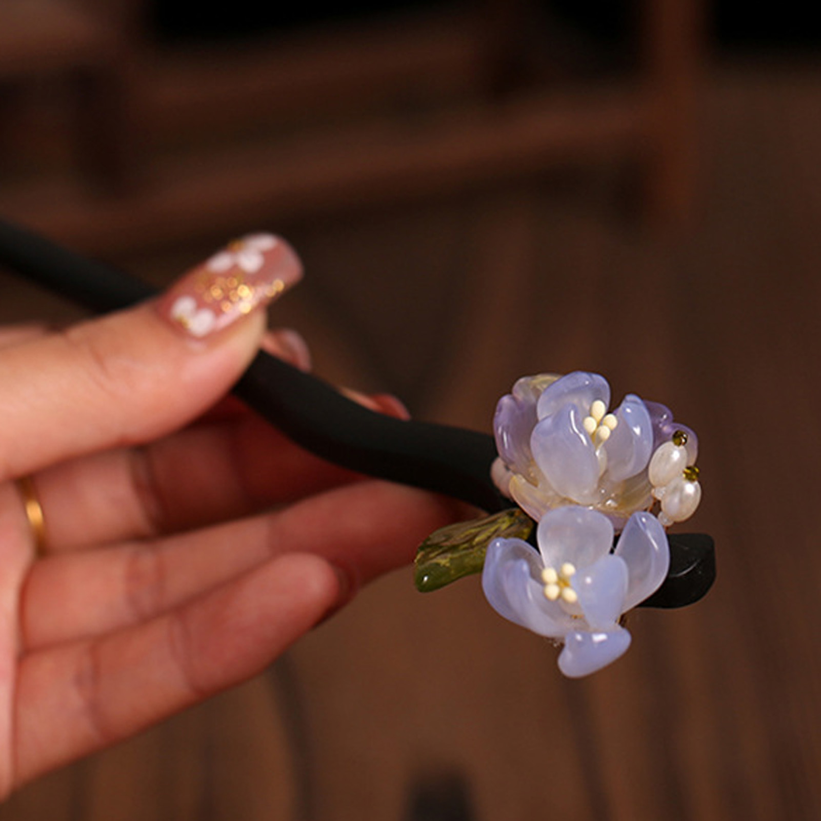 Vintage Wooden Flower Hairpin  - مراجعة Florist Supplies وسعره